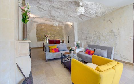 Rochecorbon location maison semi-troglodyte - salon salle-à-manger